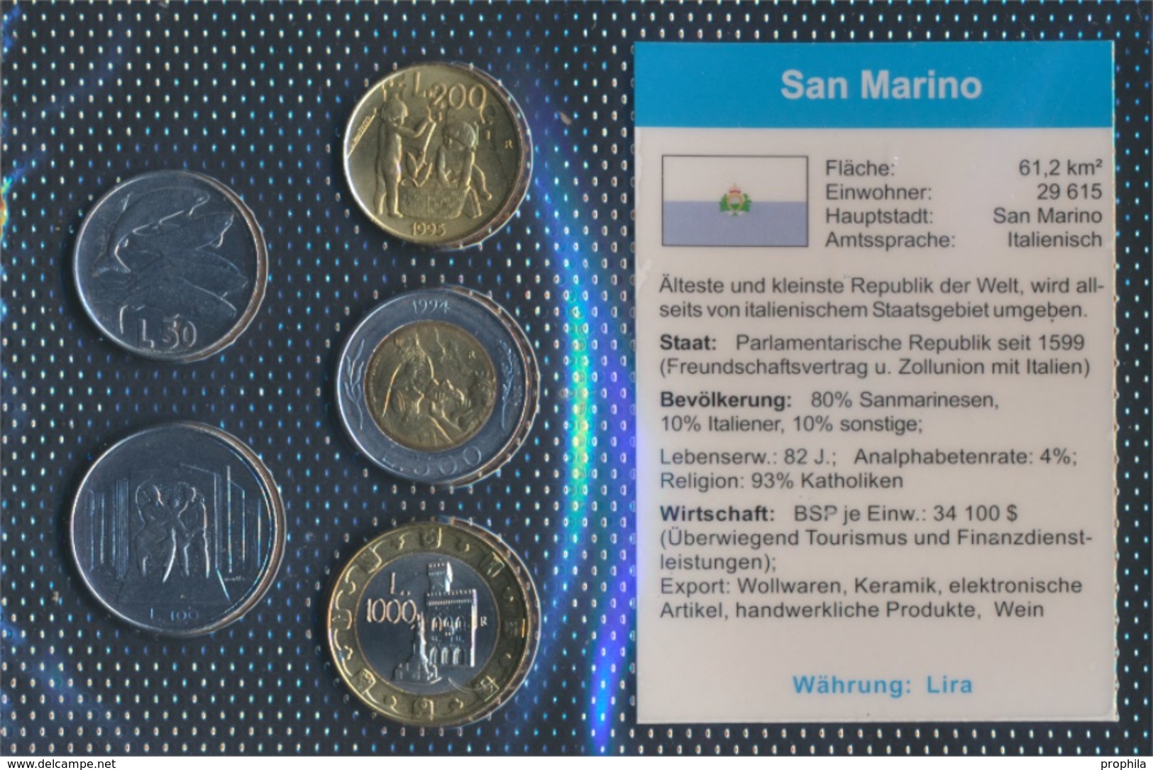 San Marino Stgl./unzirkuliert Kursmünzen Stgl./unzirkuliert 1972-2001 50 Lire Bis 1.000 Lire (9031370 - San Marino