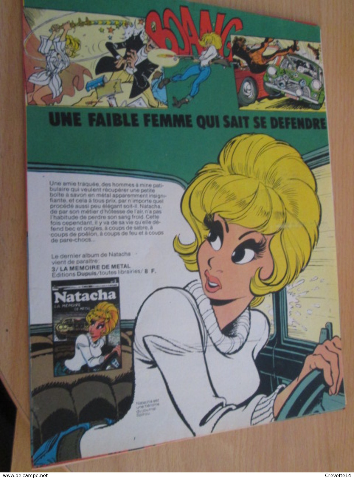 CLIP118 : PUBLICITE De REVUE SPIROU Avec NATACHA Par WALTHERY  Découpée Dans Une Revue Des 70's , Page A4 - Natacha