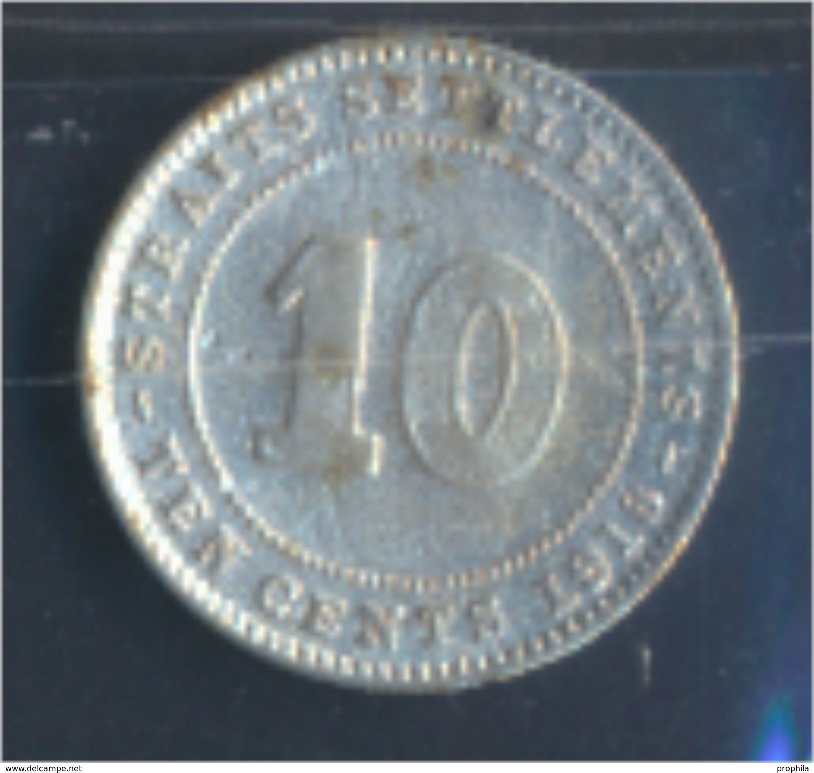 Straits Settlements KM-Nr. : 29 1918 Sehr Schön Silber 1918 10 Cents George V. (8977139 - Malaysie