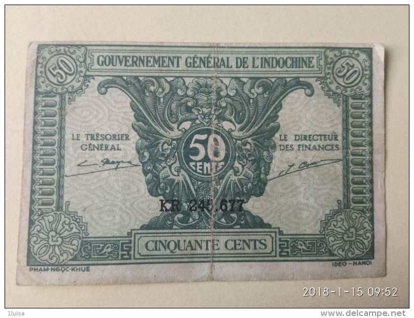 50 Cents 1942 - Indochina