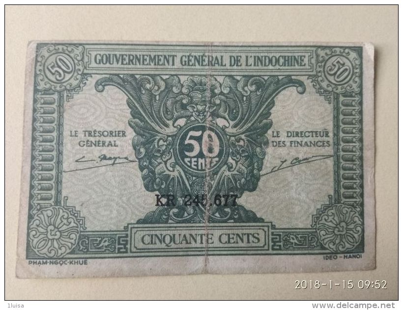 50 Cents 1942 - Indocina