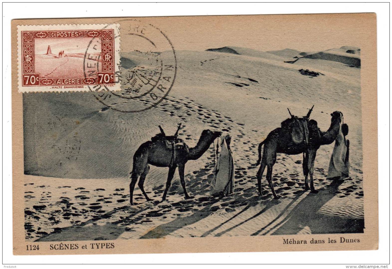 CARTE MAXIMUM - ALGERIE - Halte Saharienne (1946) - Cartoline Maximum