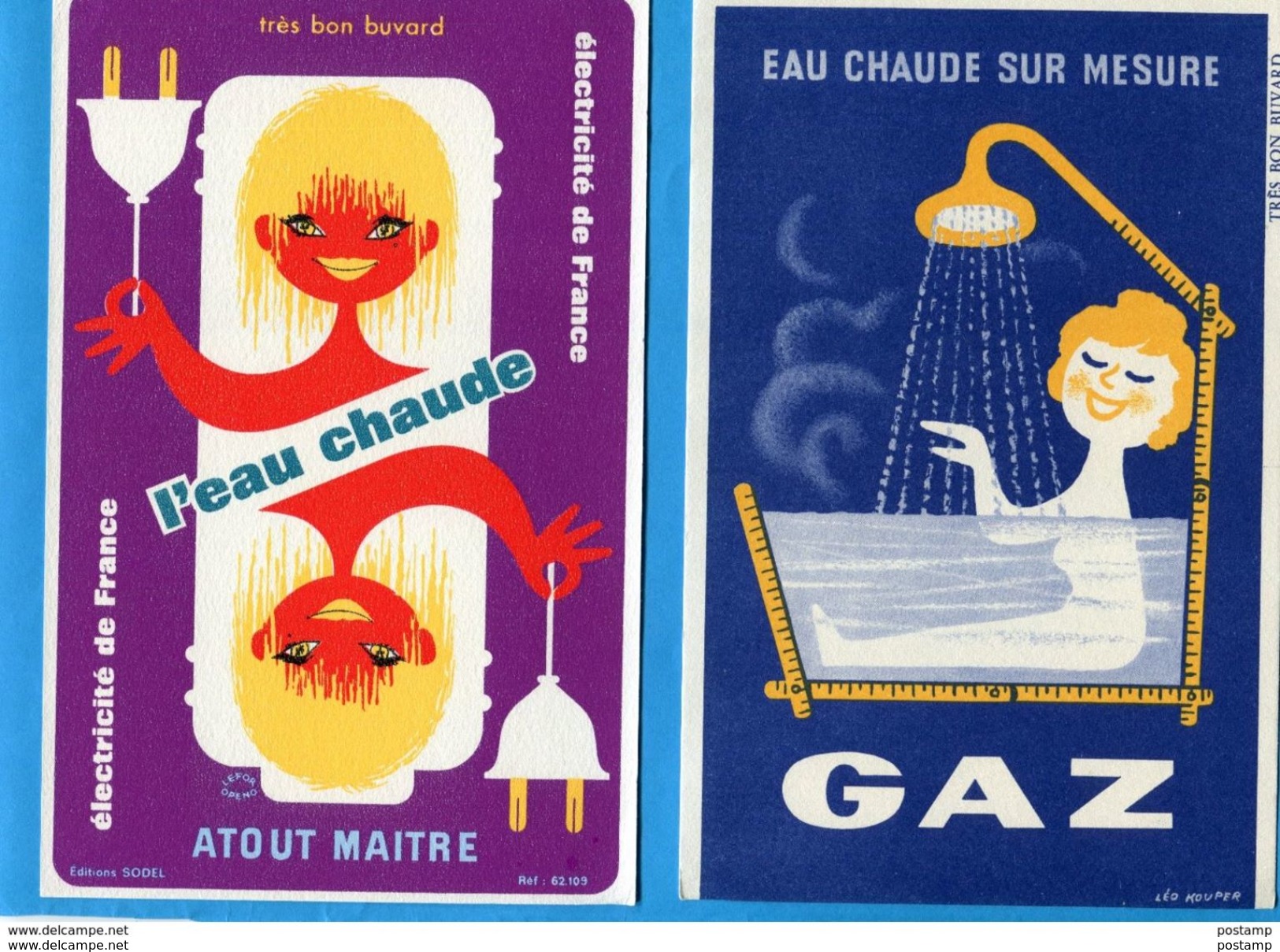 BUVARDS-Gaz Et Electricité-lot De 4 Différents-bel état Neuf Dos Blanc Impe Années 50-60 - Electricidad & Gas