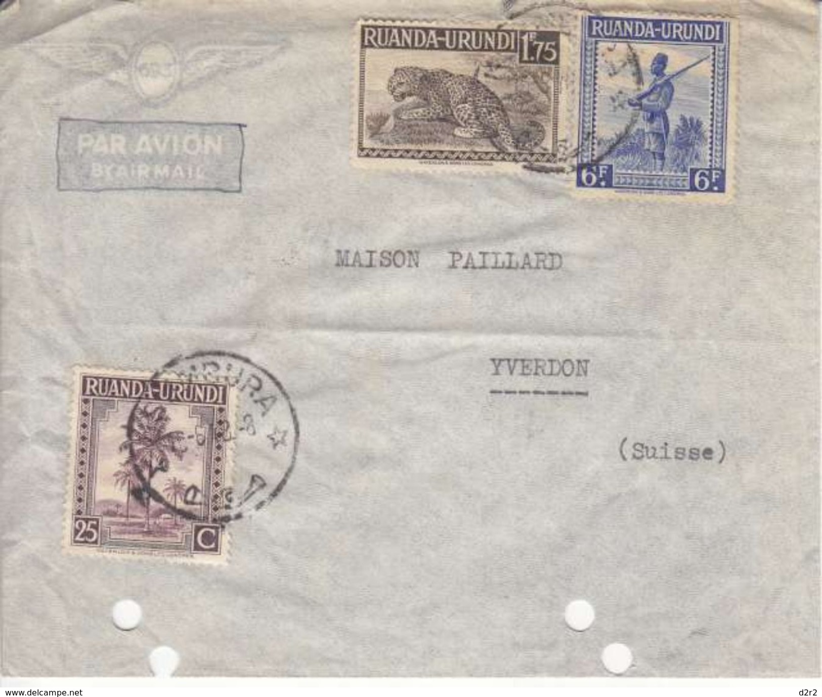 DEVANT DE LETTRE POUR LA SUISSE - YVERDON - AVEC MULTI AFFRANCHISSEMENT - 1948 - Lettres & Documents