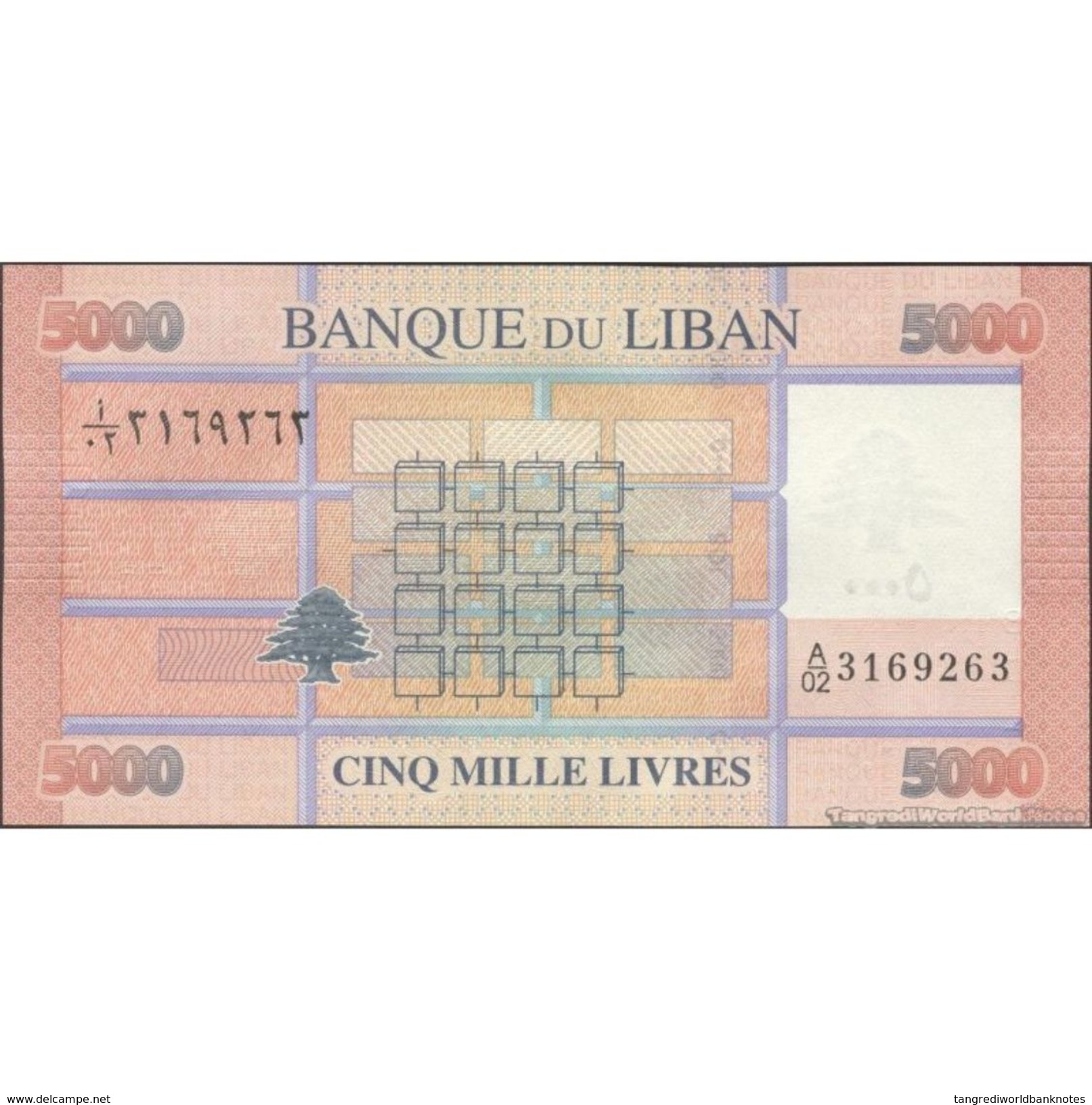 TWN - LEBANON 91a - 5000 5.000 Livres 2012 Prefix A/02 UNC - Libano