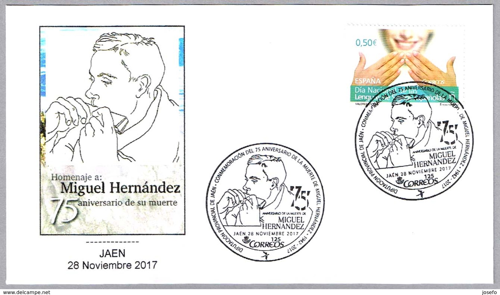 75 Años Muerte Del Poeta MIGUEL HERNANDEZ - Armonica - Harmonica. Jaen, Andalucia, 2017 - Scrittori