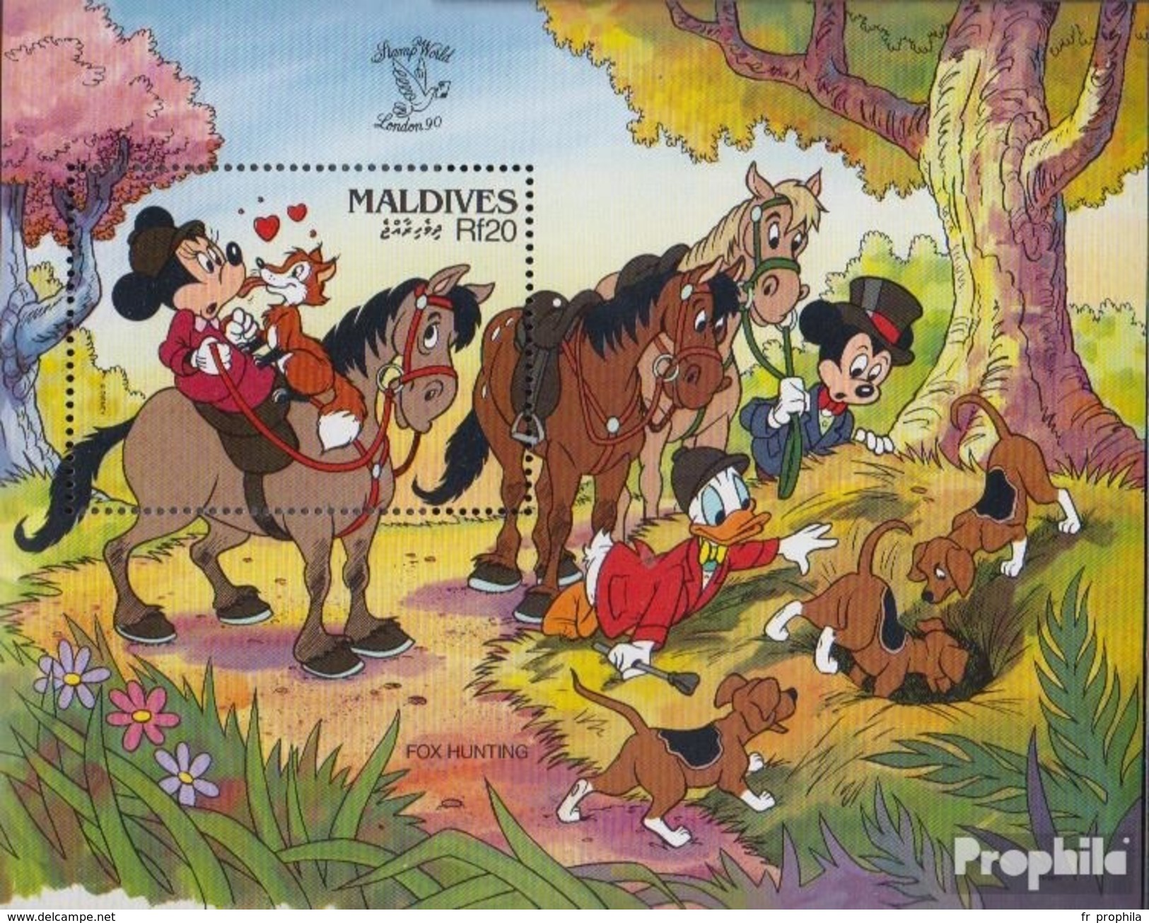 Maldives Bloc 166 (complète.Edition.) Neuf Avec Gomme Originale 1990 Walt-disney-personnages - Maldives (1965-...)