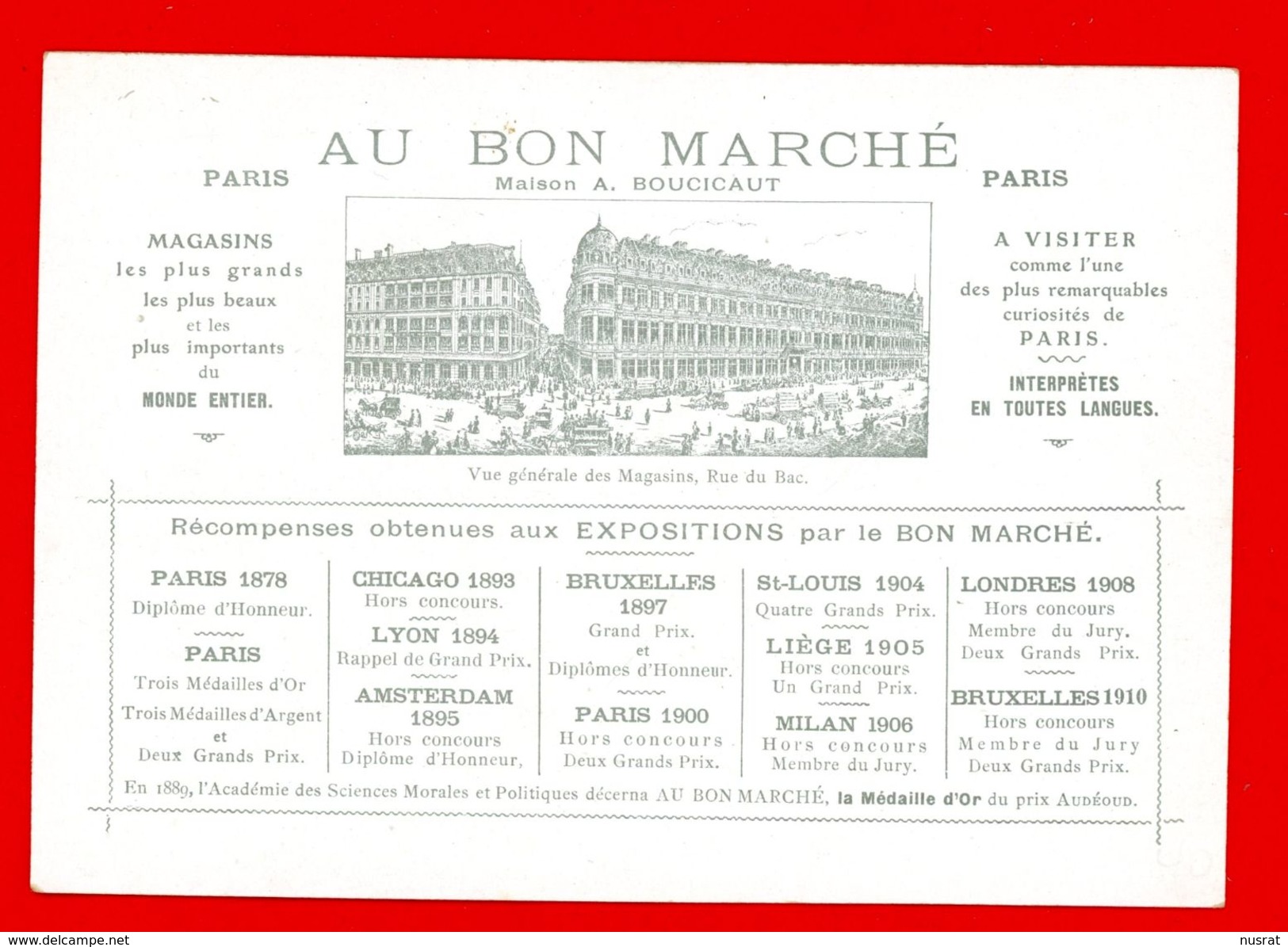 Au Bon Marché, Chromo Grand Format Lith. SIT-24 Les Petits Métiers, Raccomodeur Porcelaine, Victorian Trade Card - Au Bon Marché