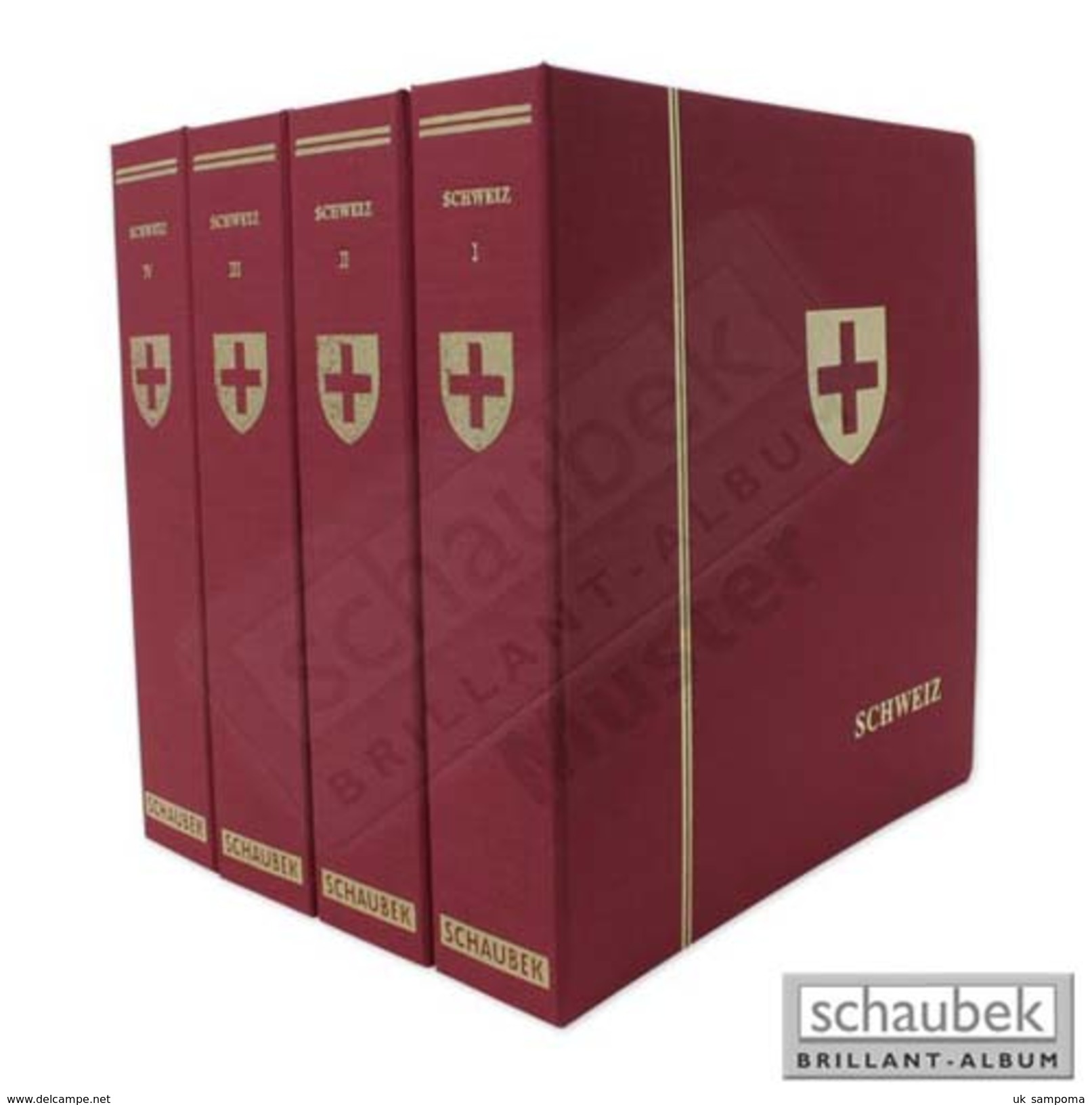Schaubek Dsp806 Screw Post Binder Cloth With Golden Country Embossing And Coat Of Arms Danmark Blue - Large Format, Black Pages