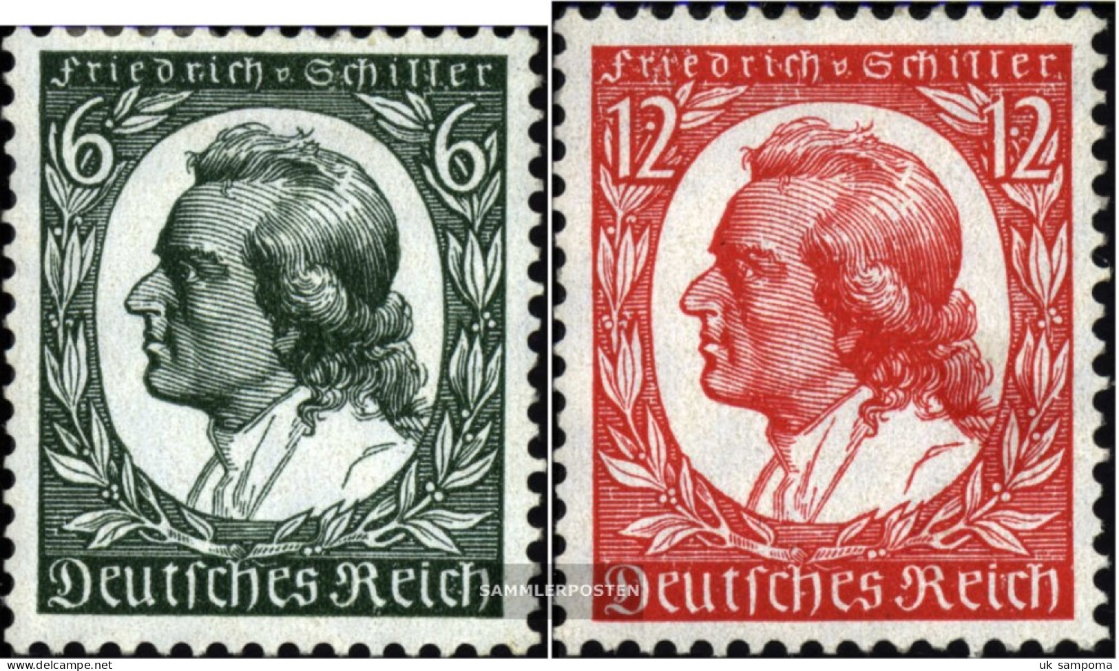 German Empire 554-555 (complete Issue) Unmounted Mint / Never Hinged 1934 F.of Schilller - Unused Stamps