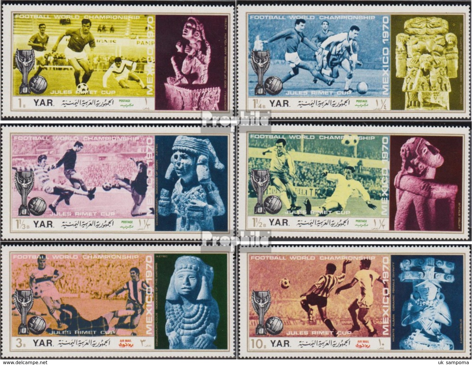 North Yemen (Arab Republic.) 1160-1165 (complete.issue.) Unmounted Mint / Never Hinged 1970 Football-WM In Mexico 1970 - Yemen