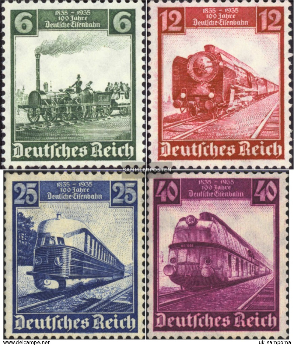 German Empire 580-583 (complete Issue) Unmounted Mint / Never Hinged 1935 German Railways - Unused Stamps