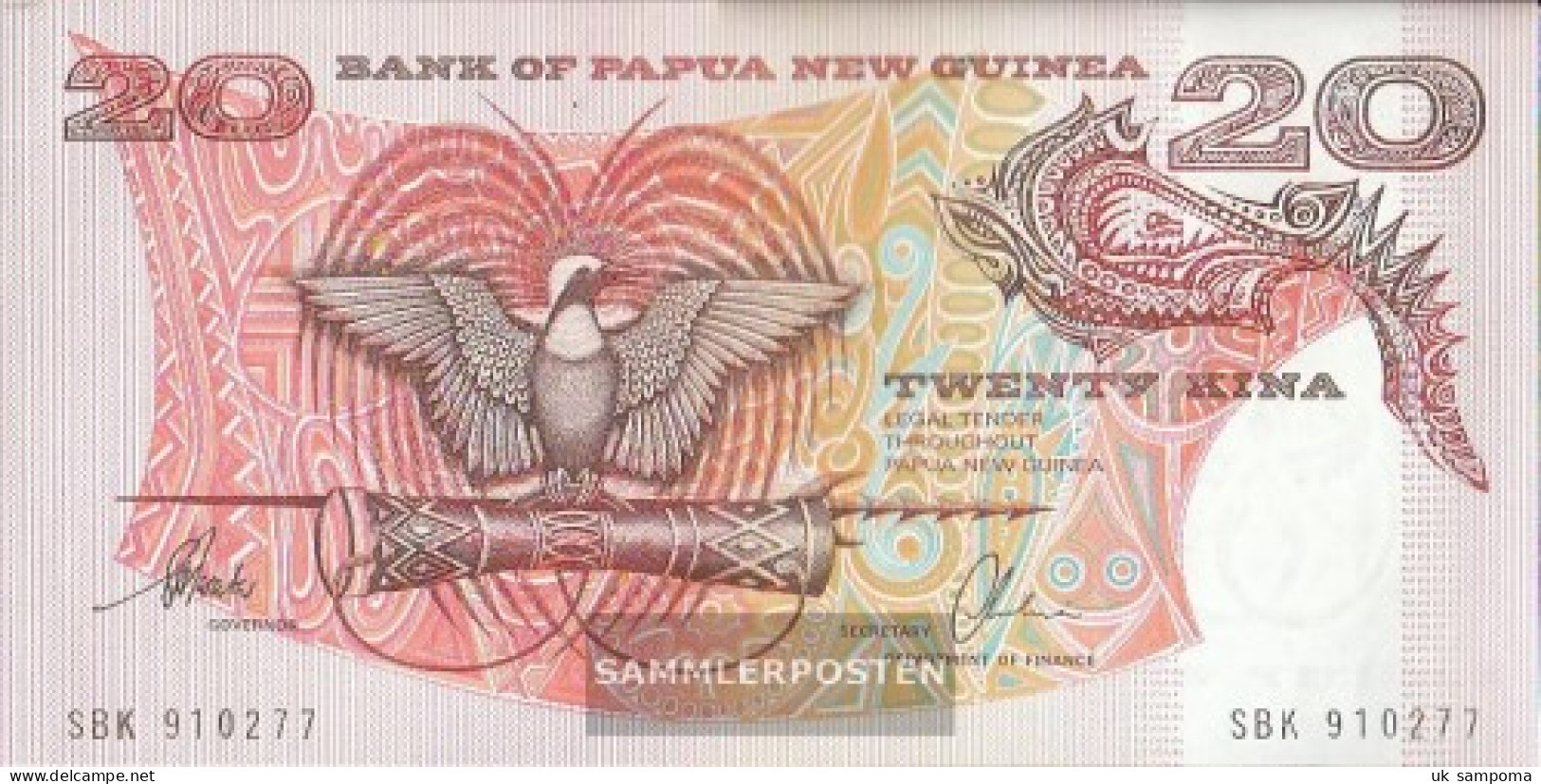 Papua-Guinea Pick-number: 10b2, Signature 7 Uncirculated 20 Kina - Papua New Guinea