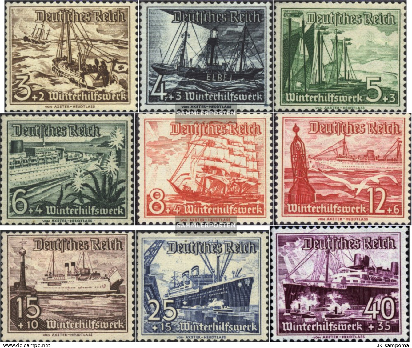 German Empire 651-659 (complete Issue) Unmounted Mint / Never Hinged 1937 Vessels - Unused Stamps