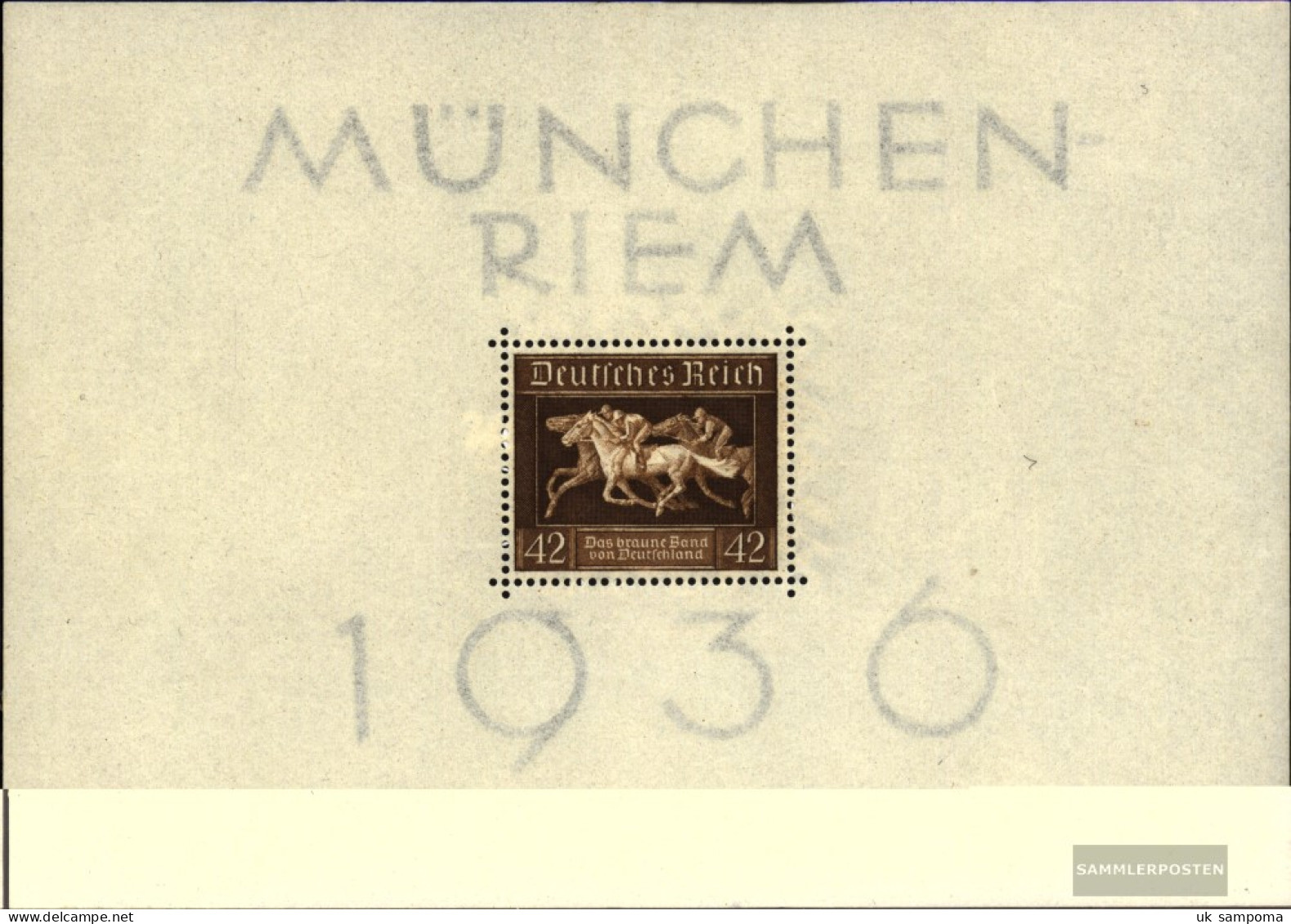 German Empire Block4 (complete Issue) Unmounted Mint / Never Hinged 1936 That Brown Tie Horse Racing - Blocks & Sheetlets