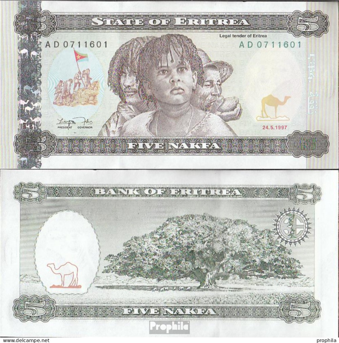 Eritrea Pick-Nr: 2 Bankfrisch 1997 5 Nakfa - Erythrée