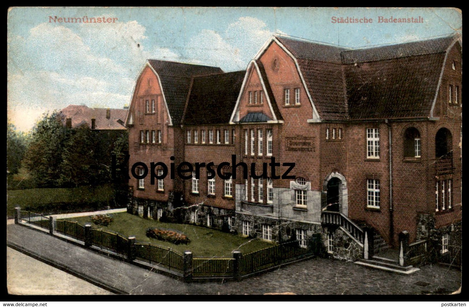 ALTE POSTKARTE NEUMÜNSTER STÄDTISCHE BADEANSTALT Schwimmbad Bath Bad Ansichtskarte Cpa Postcard AK - Neumünster