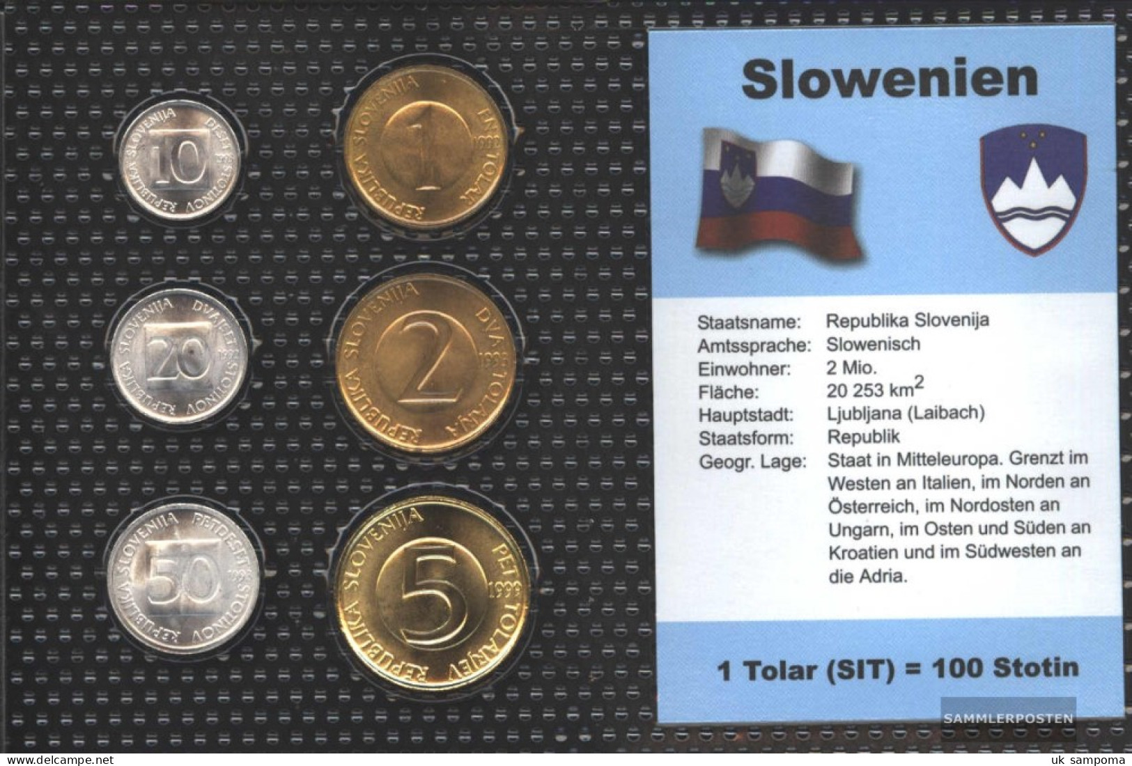 Slovenia Stgl./unzirkuliert Kursmünzen Stgl./unzirkuliert 1992-2004 10 Stotin Until 5 Tolar - Slovénie