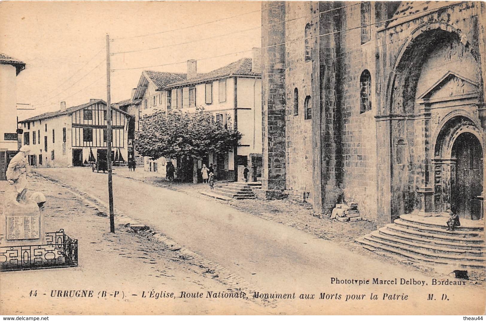 ¤¤  -   URRUGNE   -   L'Eglise, Route Nationale, Monument Aux Morts  -  ¤¤ - Urrugne