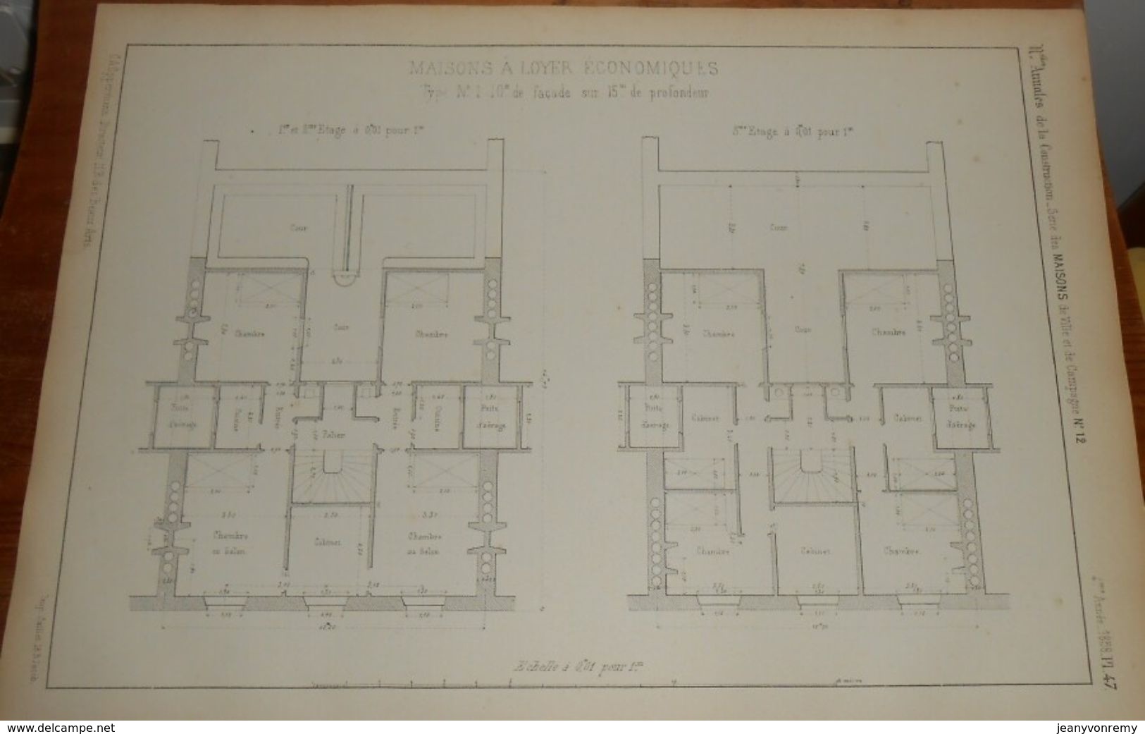 Plan De Maison à Loyer économique. 1858 - Opere Pubbliche