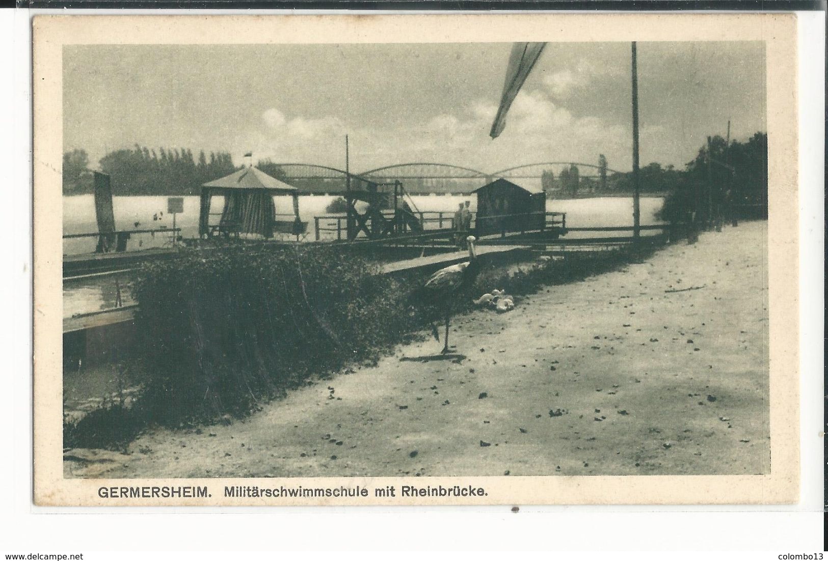 ALLEMAGNE GERMERSHEIM MILITARSCHWIMMSCHULE MIT RHEINBRUCKE - Germersheim