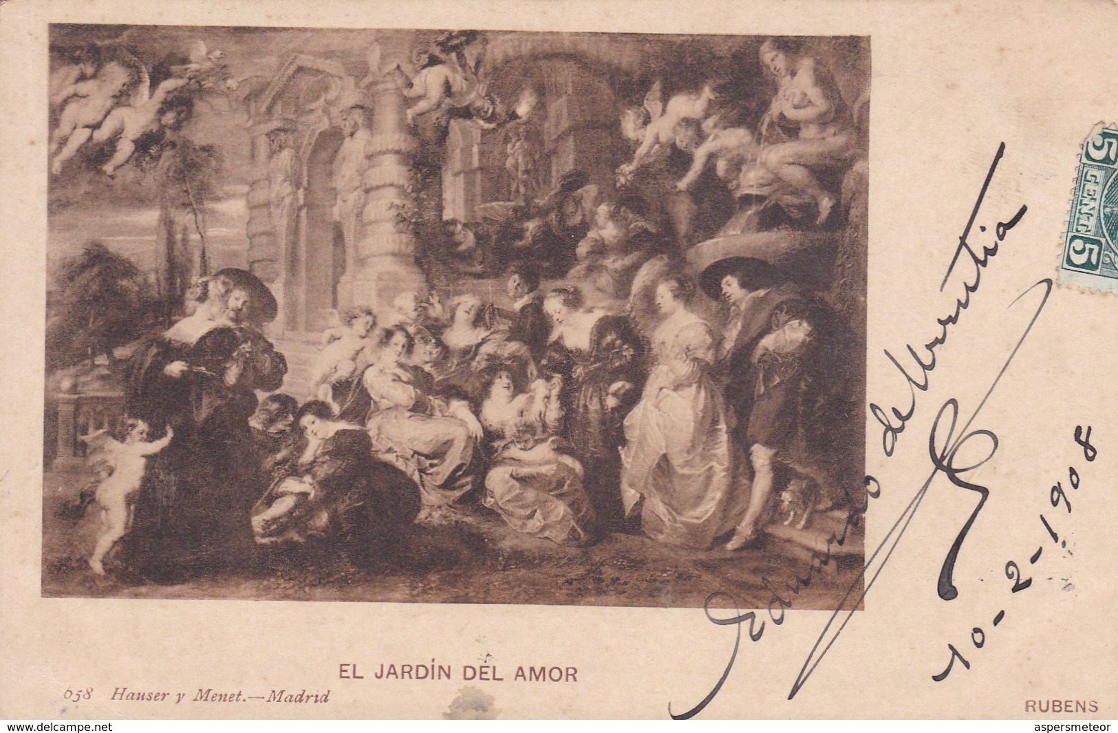 EL JARDIN DEL AMOR, RUBENS. HAUSER Y MENET-CIRCULEE TO URUGUAY-TBE-BLEUP - Pittura & Quadri