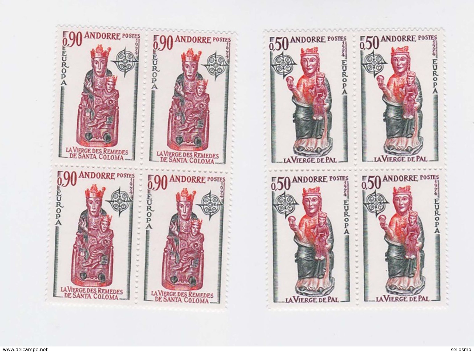 Andorra 1974 EUROPA,set,block Of Four,MNH Sc 232/4        A290 - Nuevos