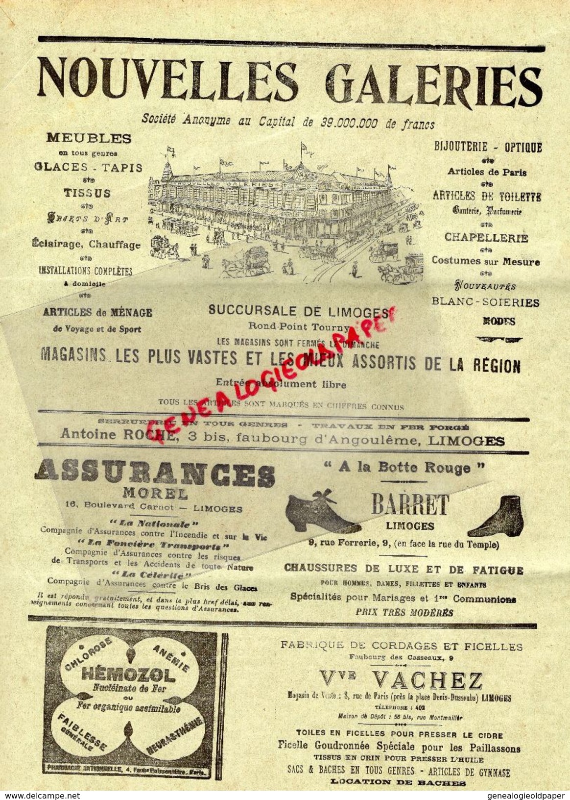 87-LIMOGES ILLUSTRE -RARE REVUE LIMOUSINE 15 MARS 1909-BURGOU MARVAL- PUB FRANCIS CHIGOT-LAURENT GAYOU-PEYRUSSON-TAURION - Limousin