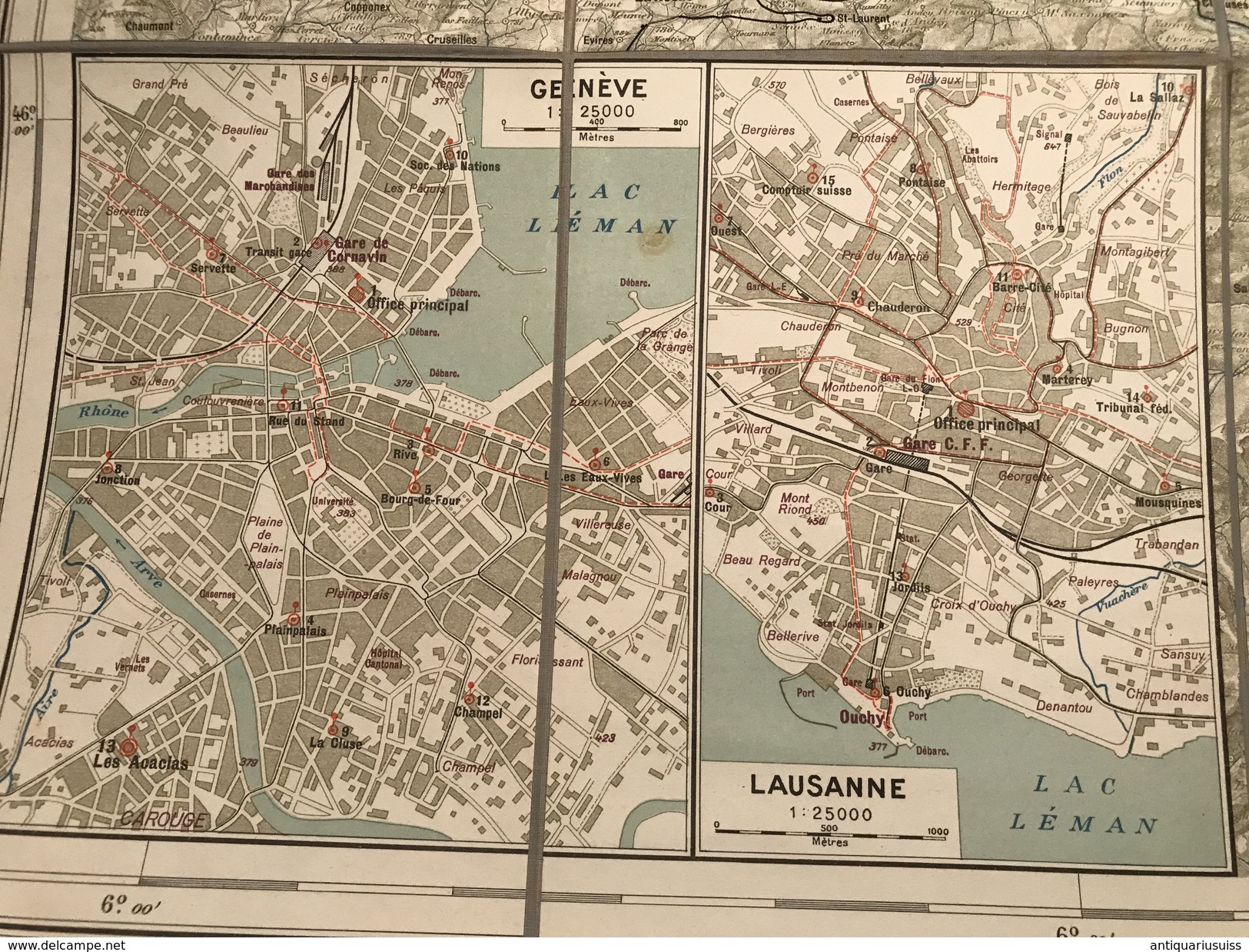 Karte Der Schweiz - Carte De La Suisse - Carta Della Svizzera - PTT - III - Lausanne, Genève - Cartes Topographiques