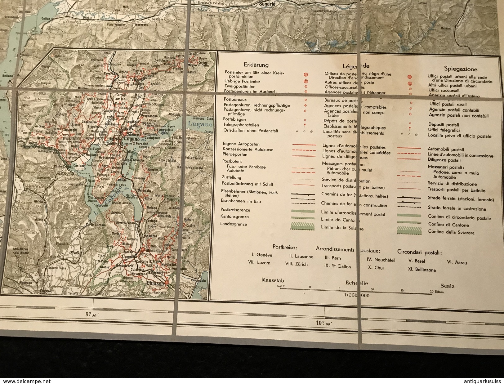 Karte Der Schweiz - Carte De La Suisse - Carta Della Svizzera - PTT - IV - Bellinzona - Topographische Karten