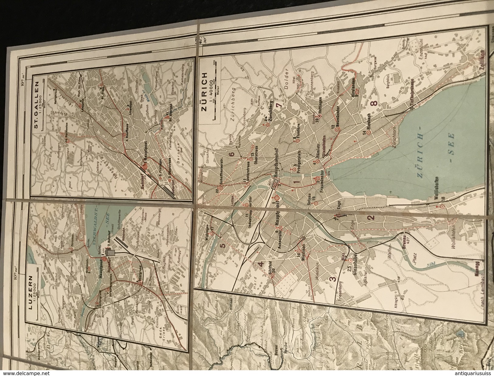 Karte Der Schweiz - Carte De La Suisse - Carta Della Svizzera - PTT - II - Zürich - Luzern - Chur - Cartes Topographiques