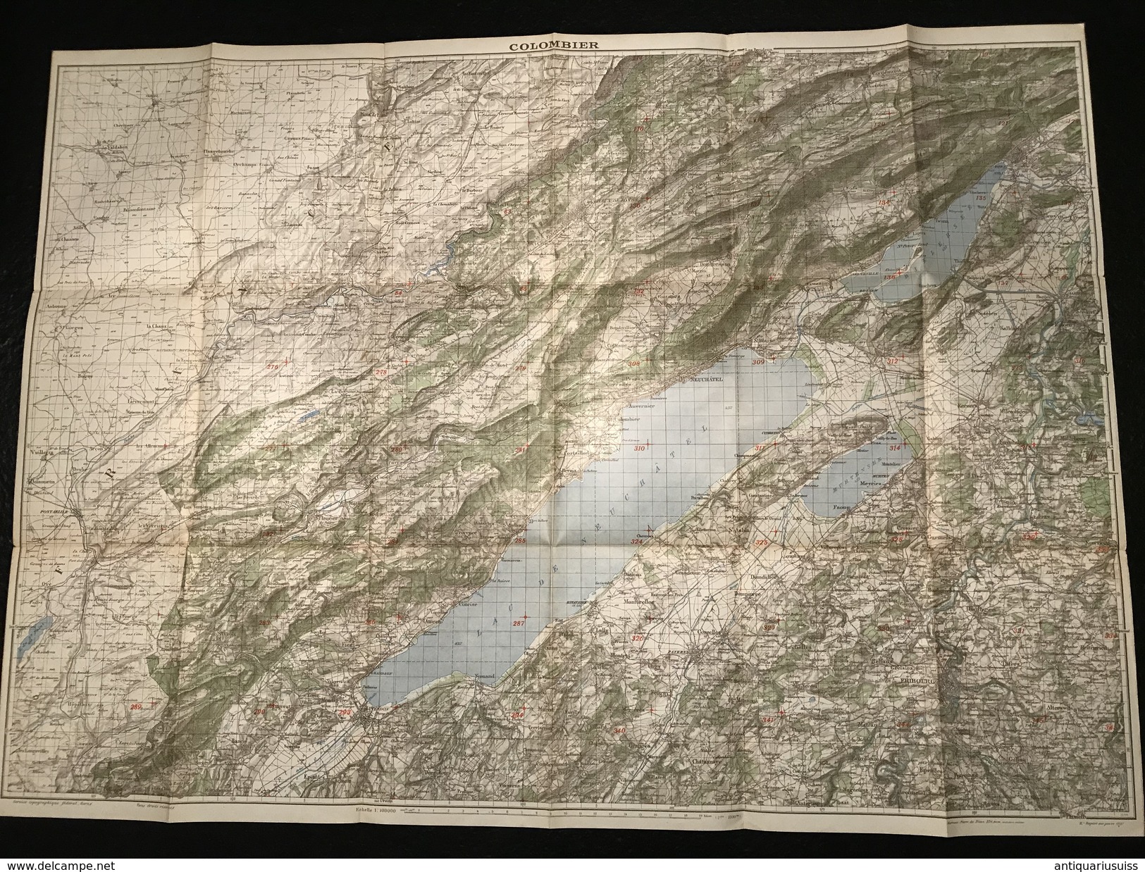 Karte Der Schweiz - Carte De La Suisse - Colombier - 1937 - Topographische Karten