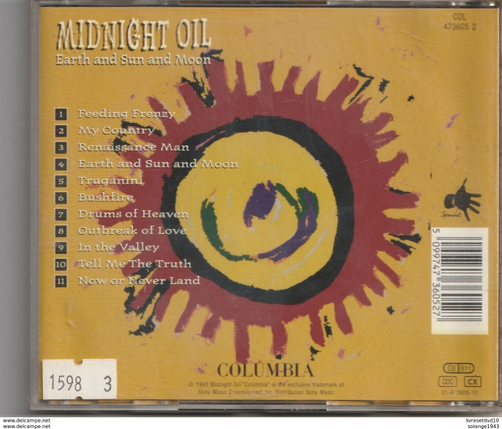 Cd MIDNIGHT OIL Earth And Sun And Moon   Etat: TTB Port 110 Gr Ou 30gr - Hard Rock & Metal