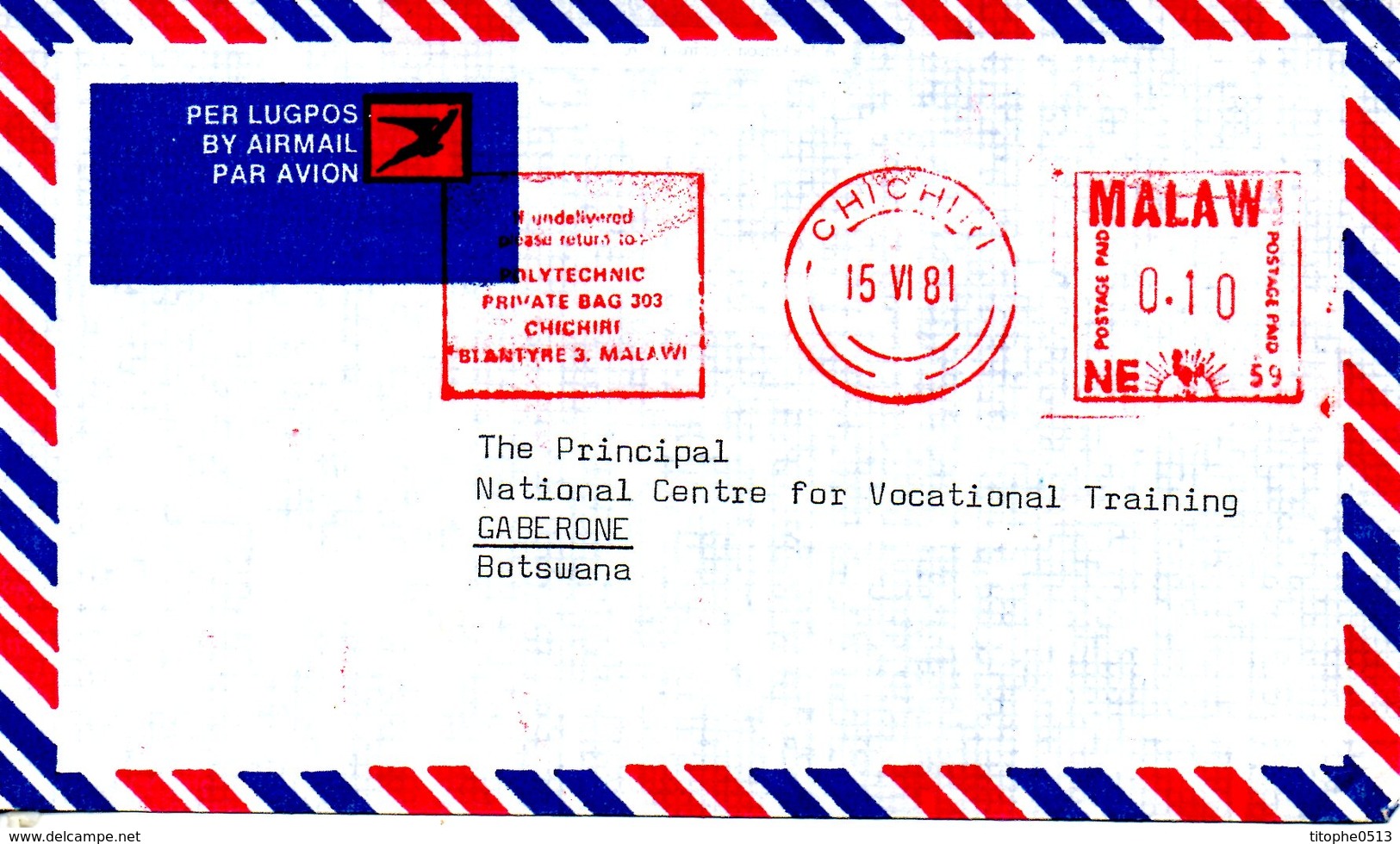 Enveloppe De 1981 Du Malawi. - Malawi (1964-...)