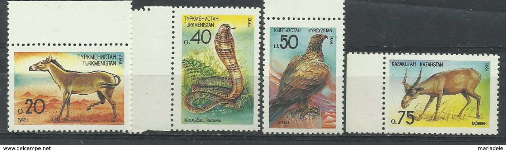 Turkmenistan 1992, Animali Selvatici (**), Serie Completa - Turkmenistán
