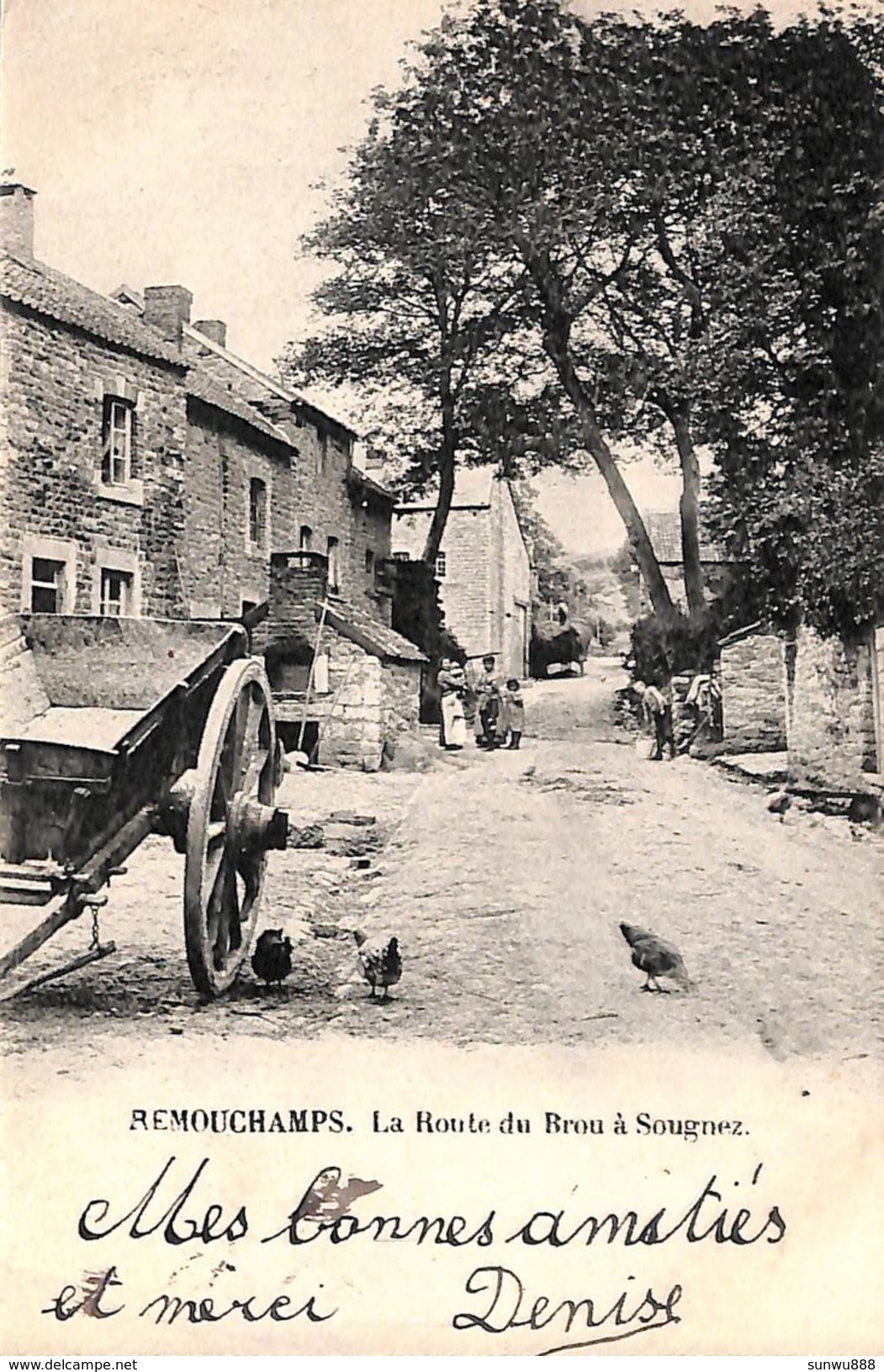 Remouchamps - La Route Du Brou à Sougnez (animée, Four à Pain, 1904) - Aywaille