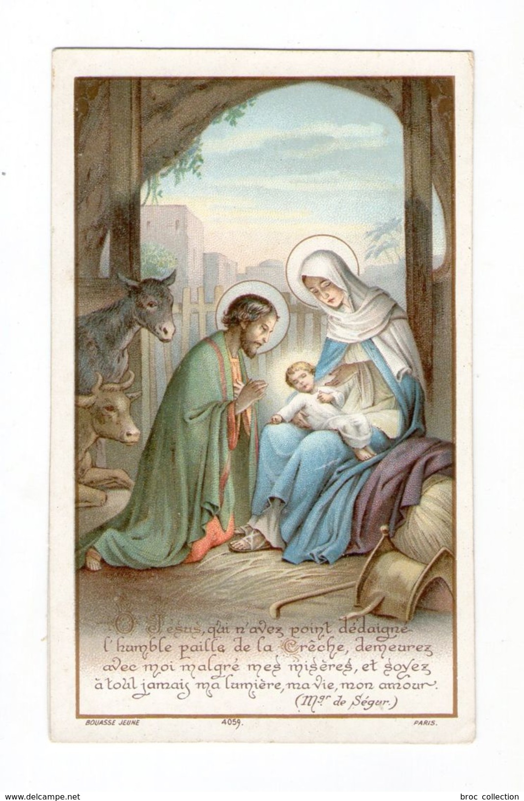 Citation De Mgr De Ségur, Crèche, Noël, Jésus, Sainte Famille, éd. Bouasse Jeune N° 4059 - Images Religieuses