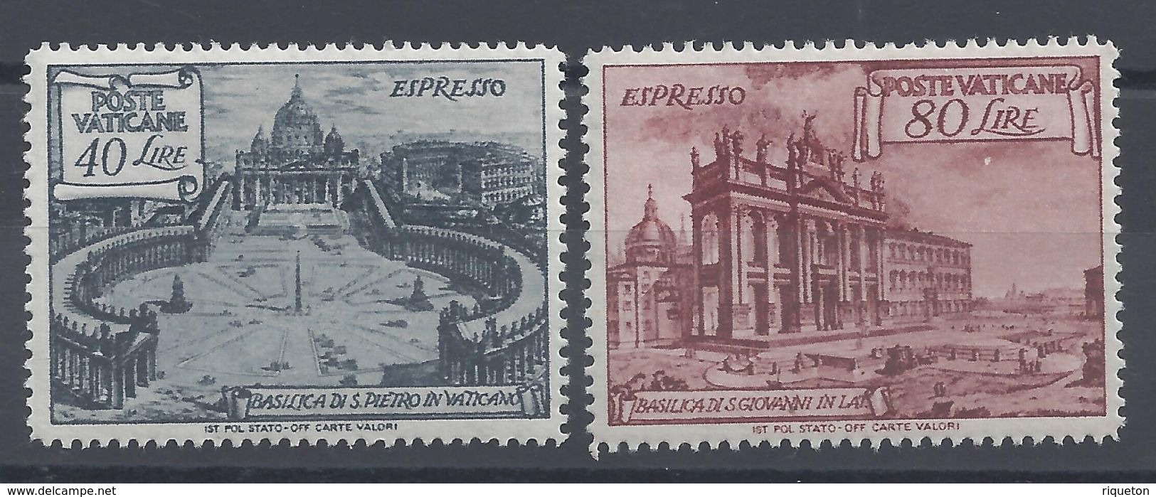 VATICAN - 1949 -Timbres Exprès N° 11 Et 12 - Neufs X - Traces De Charnières Discrètes - Cote 45.00 € - TB - - Eilsendung (Eilpost)