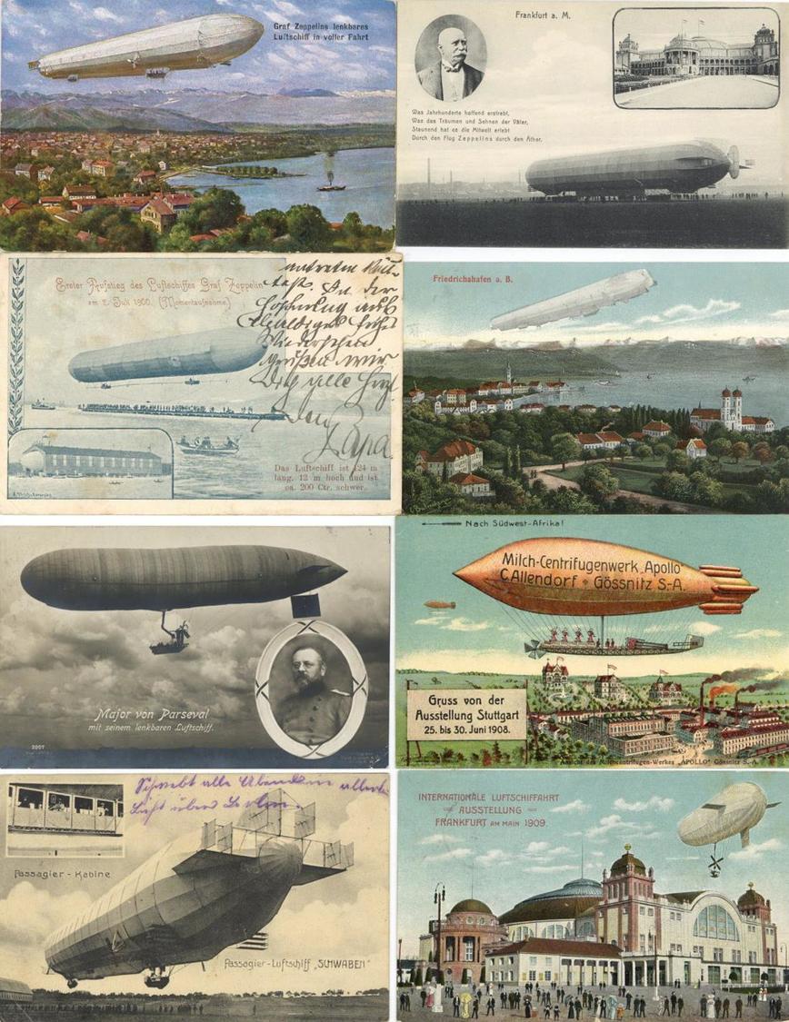 Zeppelin Und Luftschiffe Partie Mit Circa 150 Ansichtskarten Vor 1945 Auch Bessere Karten Dabei I-II Dirigeable - Luchtschepen