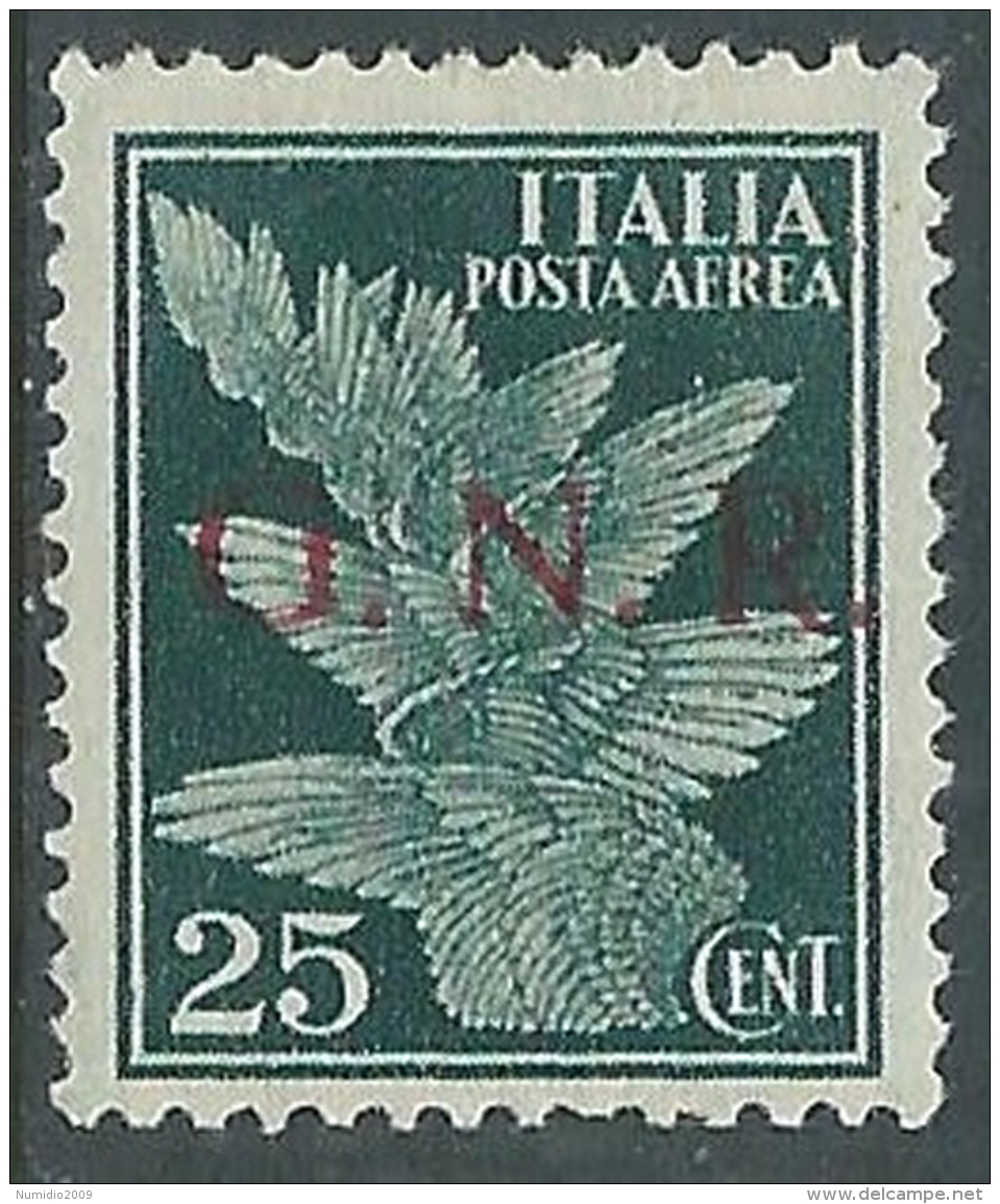 1944 RSI POSTA AEREA GNR 25 CENT VERONA MH * - R7-9 - Neufs