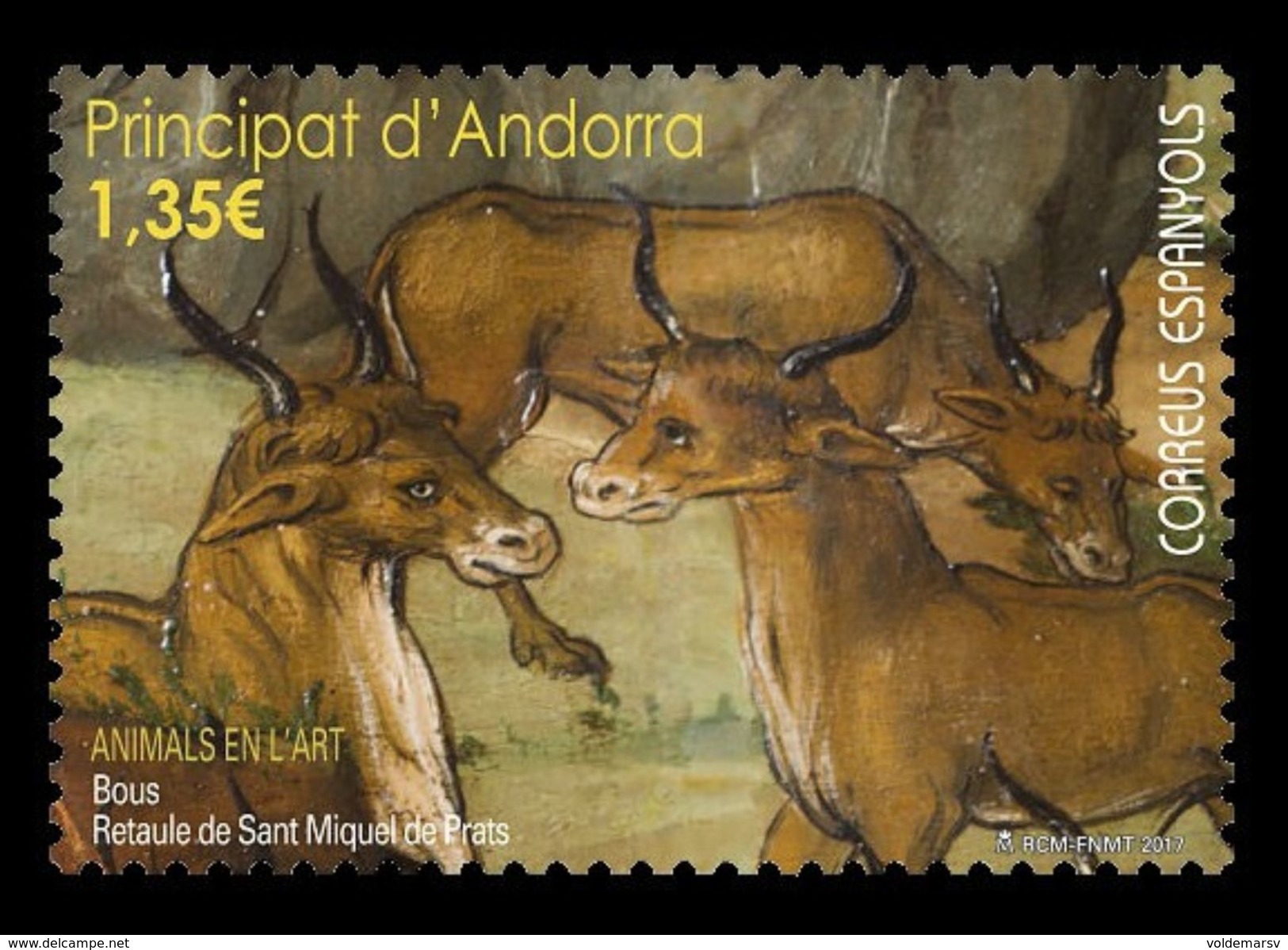 Andorra (ES) 2017 Mih. 459 Fauna In Paintings. Bulls. Altarpiece Of Sant Miquel De Prats MNH ** - Ungebraucht