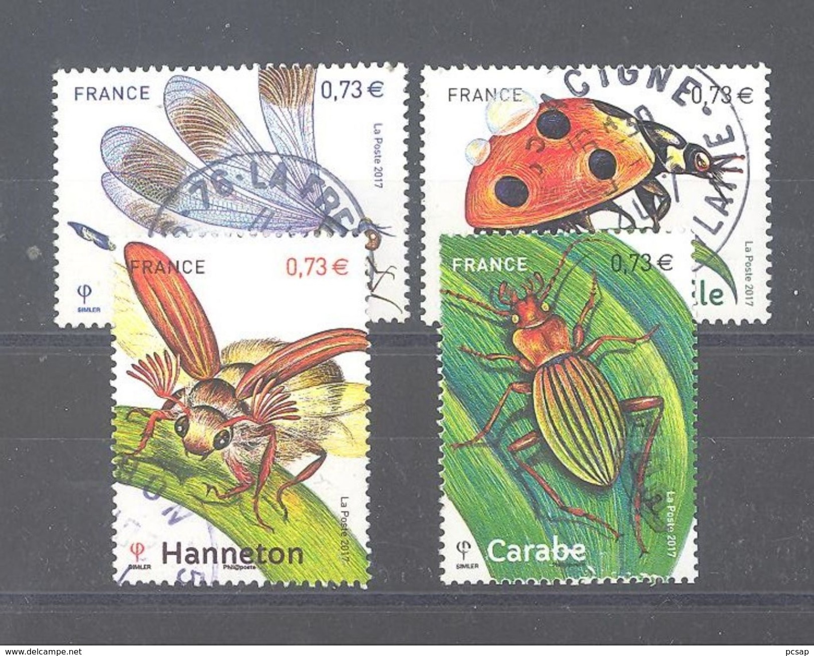 France Oblitérés N°5147 à 5150 (les 4 Timbres Du Bloc "Insectes De Nos Régions") (cachet Rond) - Gebraucht