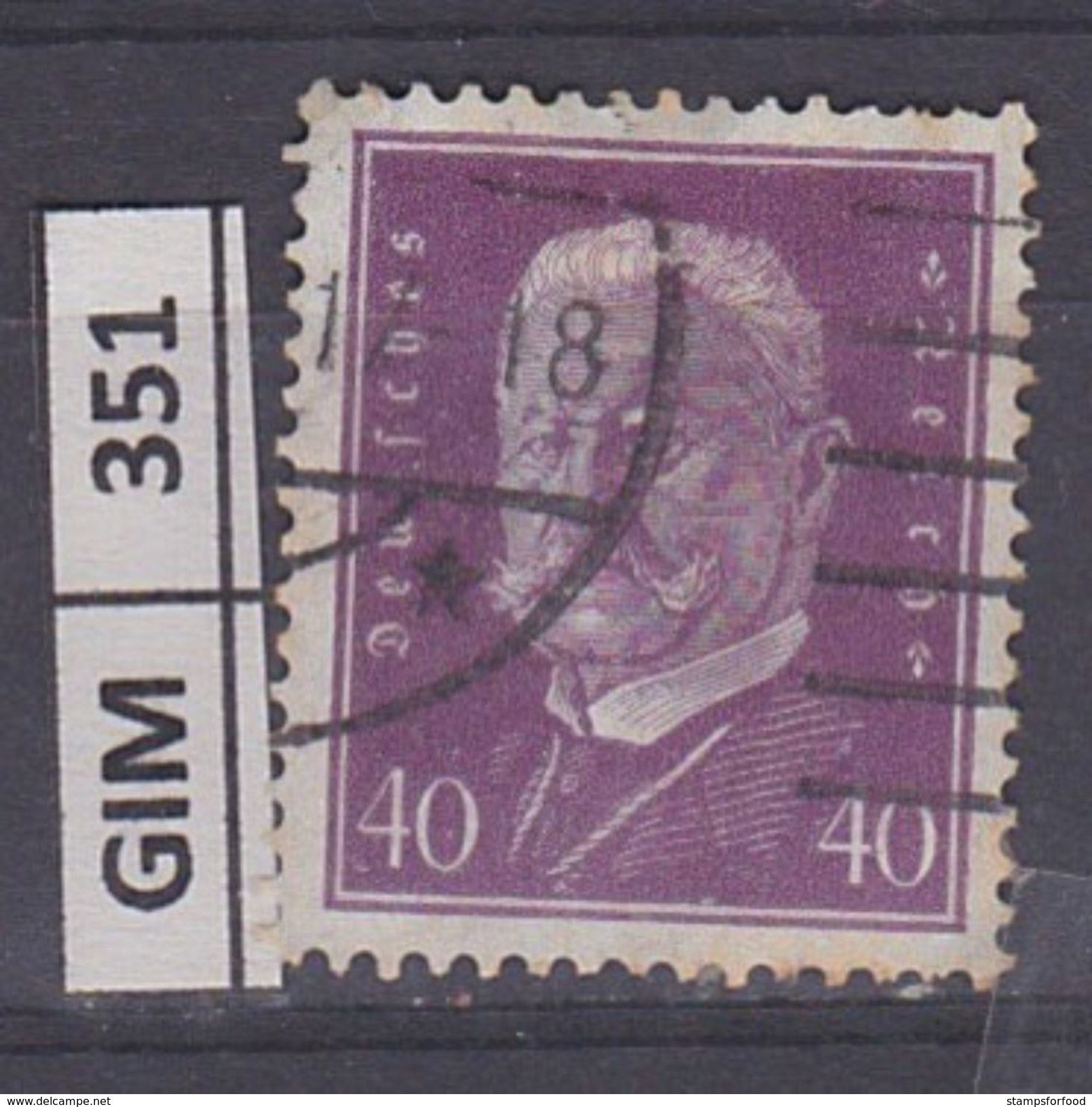 GERMANIA IMPERO, 1928-32	Ebert E Hindenburg, 40 Pf, Usato - Gebruikt