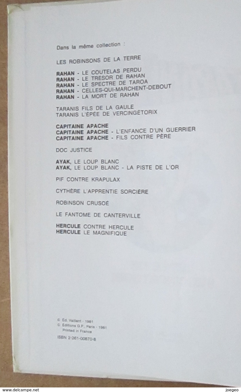 E.O. - L'épée De Vercingétorix - Taranis Fils De La Gaulle / Editions Vaillant - 1981 - Originalausgaben - Franz. Sprache