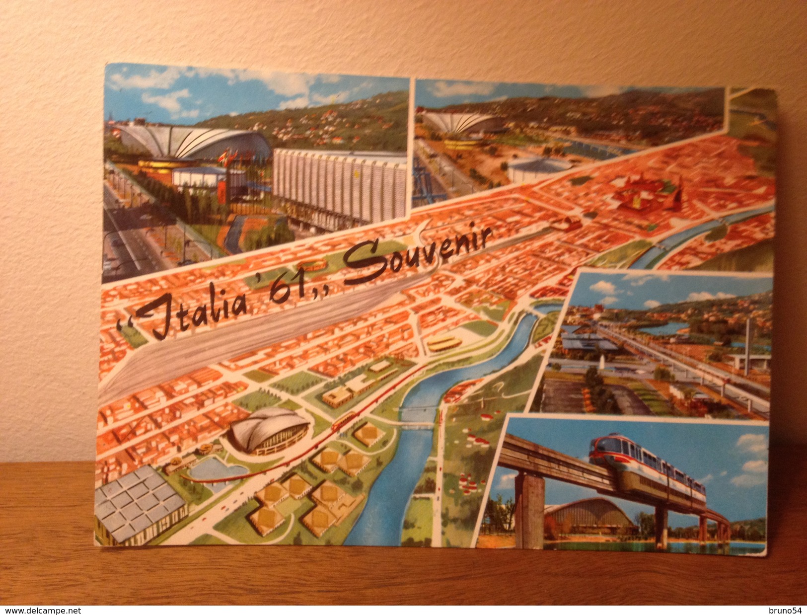 Cartolina Torino Italia 61 Souvenir  Monorotaia Viaggiata Anni 60 - Expositions