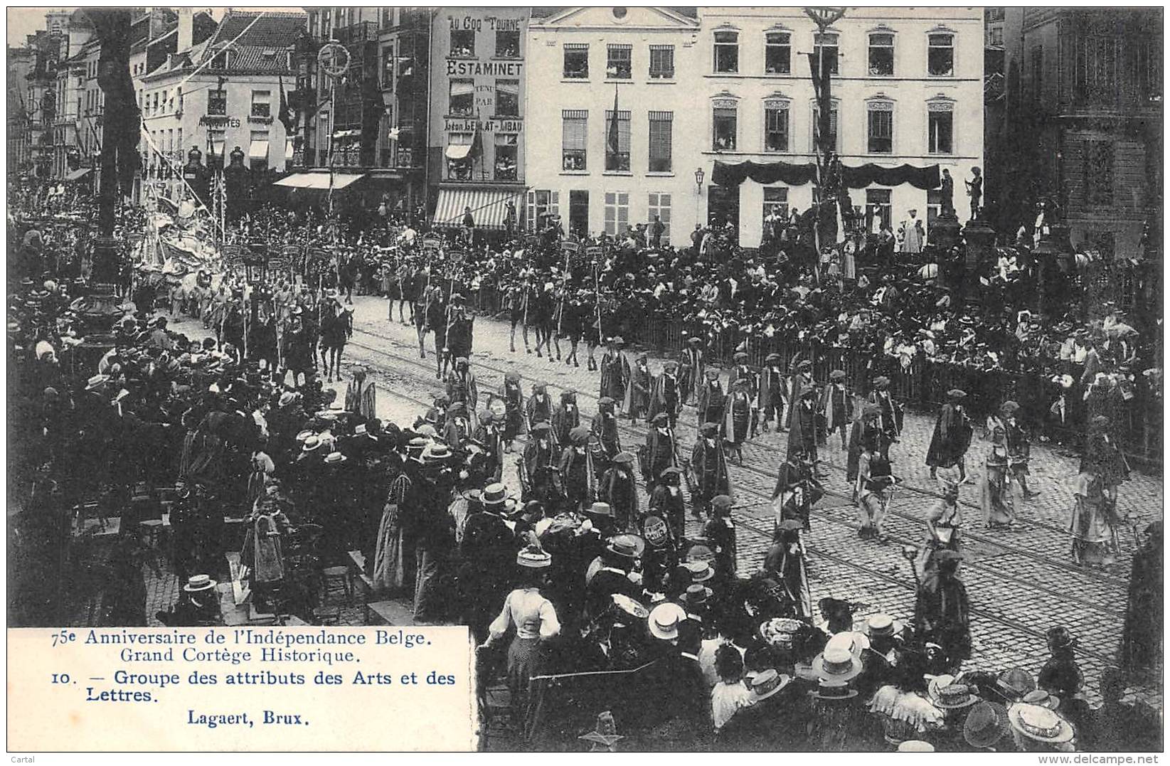 75e Anniversaire De L'Indépendance Belge.  Grand Cortège Historique.  N° 10.  Groupe Des Attributs Des Arts Et ... - Feiern, Ereignisse