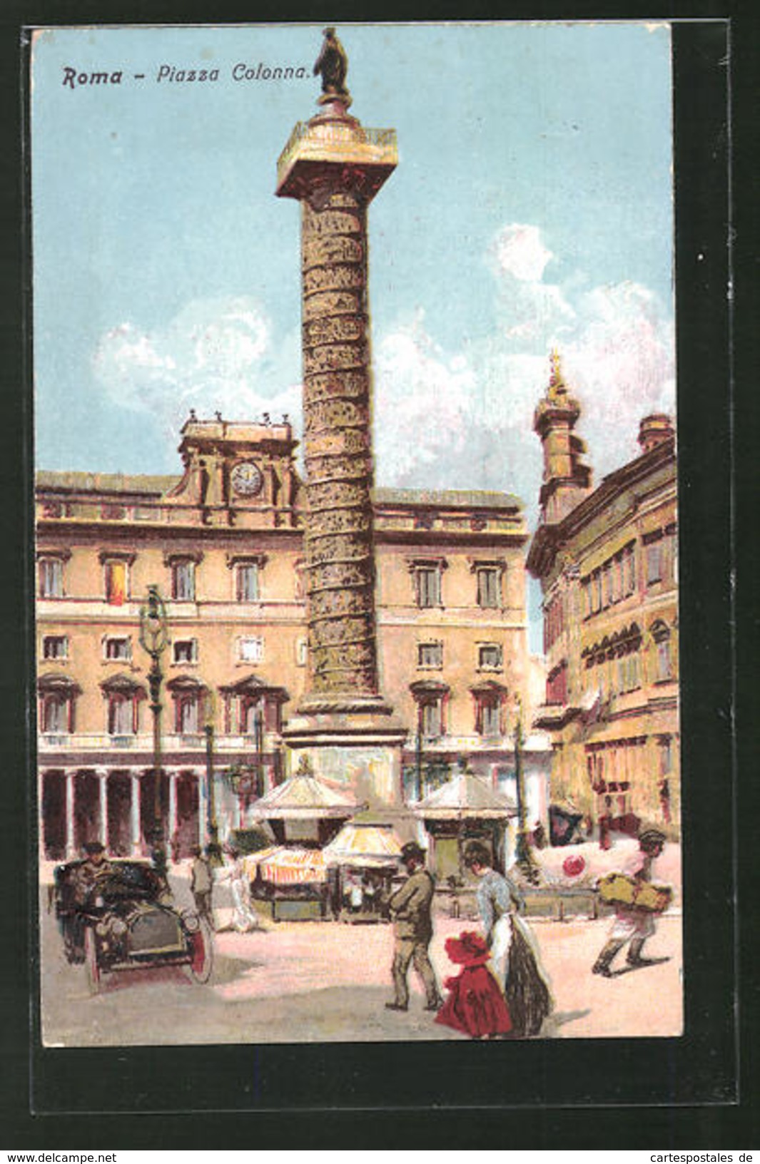 Artista-Cartolina Roma, Piazza Colonna - Otros & Sin Clasificación