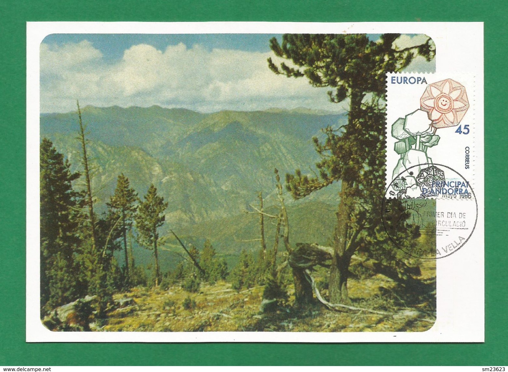 Andorra / Spanische Post 1986 Mi.Nr. 189 , EUROPA CEPT - Natur- Und Umweltschutz - Maximum Karte - First Day 5 Mayo 1986 - Oblitérés