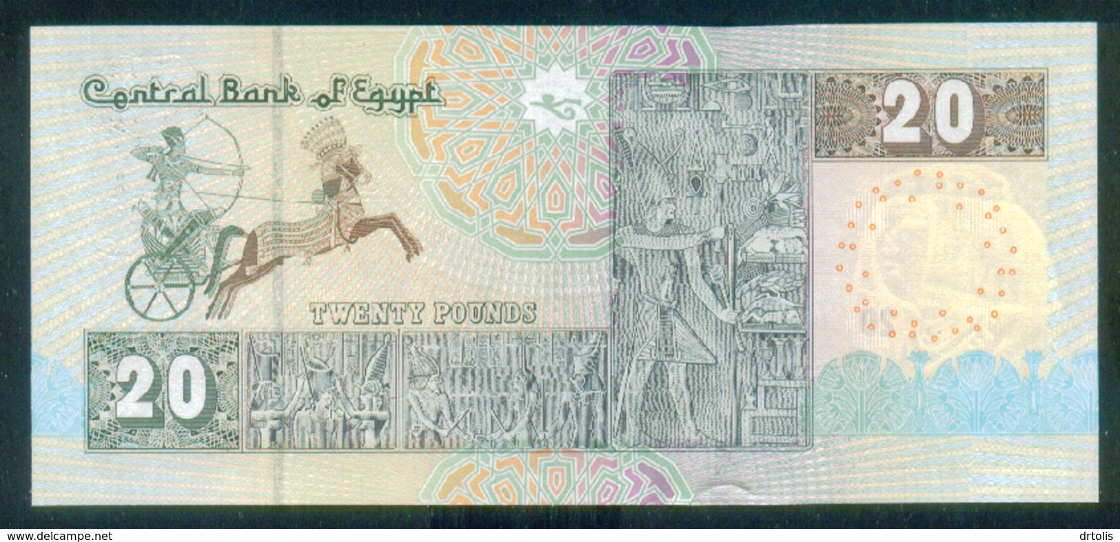 EGYPT / 20 POUNDS / DATE : 16-10-2011 / P- 65 D-k (2) / SIG : OKDA / PREFIX 250 / A UNC. - Egipto