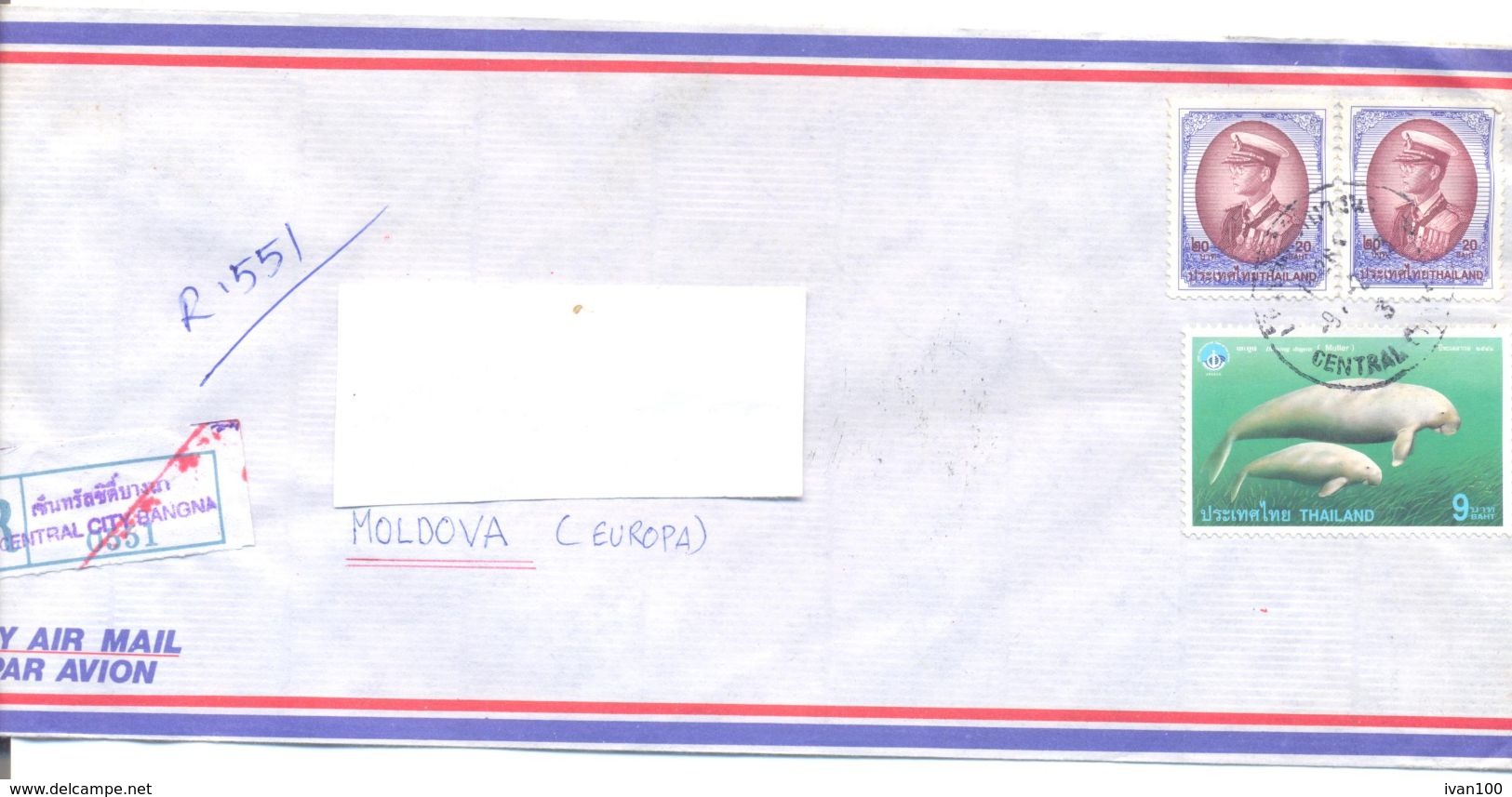 2000. Thailand, The Letter Sent By  Registered Air-mail Post To Moldova - Thaïlande